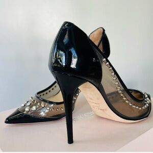JIMMY CHOO Sparkler Point-Toe Studded Pump